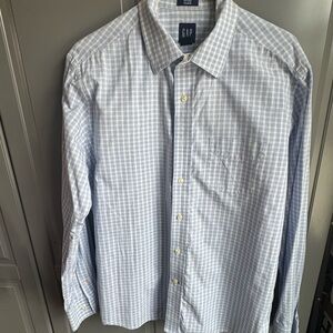 GAP Men's Blue Checkered Shirt
